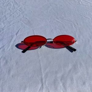 Red Oval Sunglasses
